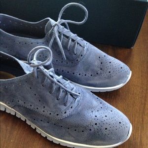 Cole Haan Zerogrand Wing Ox Blue Suede 7.5 shoes
